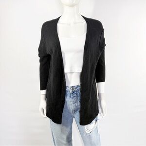 Subtle Luxury Black Cashmere Cardigan Sweater Size S/M Button Down Casual
